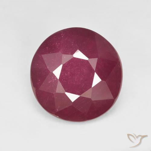5.71ct طبيعي أحمر النبيذ ياقوت, دائري, قليلا جدا, Photo A