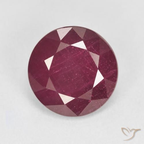 6.24ct طبيعي أحمر النبيذ ياقوت, دائري, قليلا جدا