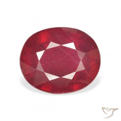 6.03ct طبيعي أحمر متوسط ياقوت, بيضوي, قليلا جدا