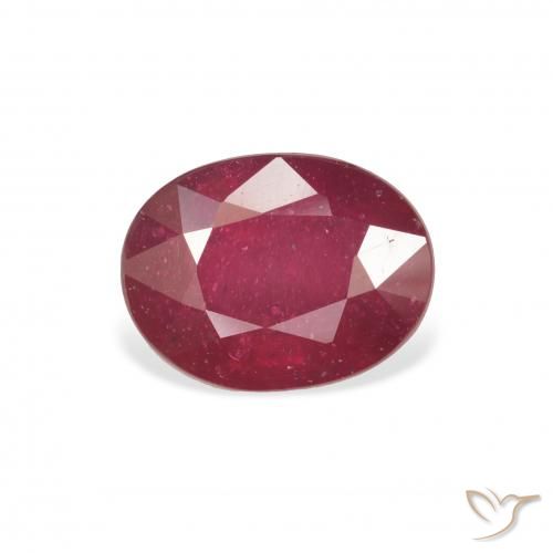 3.18ct طبيعي أحمر دموى ياقوت, بيضوي, قليلا جدا