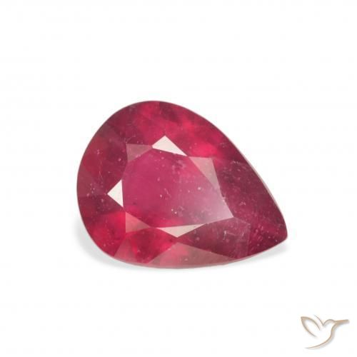2.65ct طبيعي أحمر المربى ياقوت, شكل الكمثرى, قليلا جدا