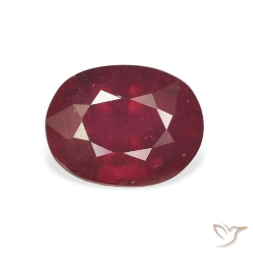 4.33ct طبيعي أحمر غامق ياقوت, بيضوي, قليلا جدا