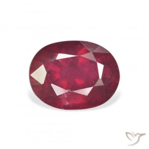 3.42ct طبيعي أحمر دموى ياقوت, بيضوي, قليلا جدا
