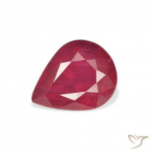 2.76ct طبيعي أحمر المربى ياقوت, شكل الكمثرى, قليلا جدا