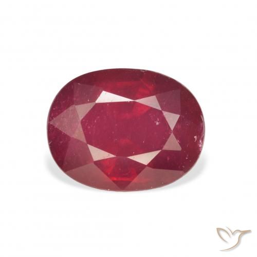 3.59ct طبيعي احمر غامق ياقوت, بيضوي, قليلا جدا