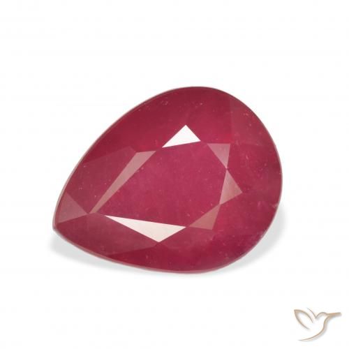 4.56ct طبيعي أحمر متوسط ياقوت, شكل الكمثرى, قليلا جدا