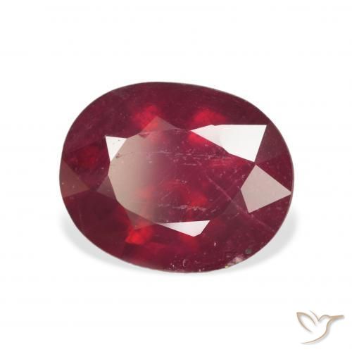5.00ct طبيعي أحمر دموى ياقوت, بيضوي, قليلا جدا