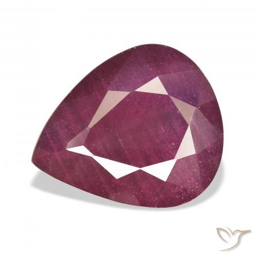 16.24ct طبيعي أحمر النبيذ ياقوت, شكل الكمثرى, قليلا جدا