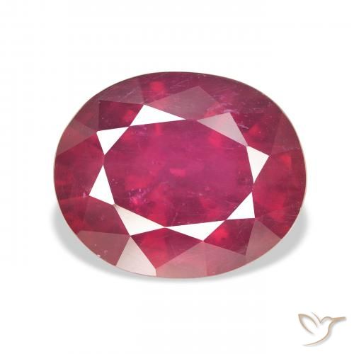10.77ct طبيعي Medium Dark-Red ياقوت, بيضوي, قليلا جدا