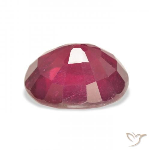 ياقوت Medium Dark-Red طبيعي، بيضوي، 10.77 قيراط، قليلا جدا