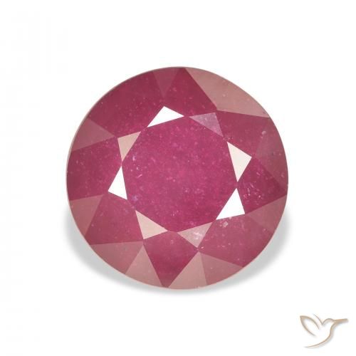 8.29ct طبيعي قرمزى غامق ياقوت, دائري, قليلا جدا