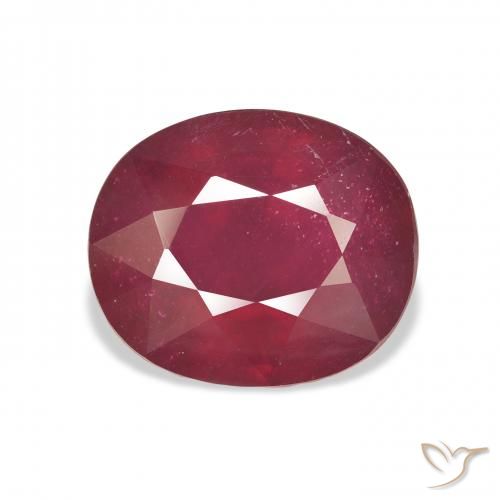10.90ct طبيعي أحمر غامق ياقوت, بيضوي, قليلا جدا