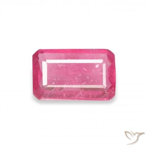 0.99ct طبيعي وردي فاقع ياقوت, قص الزمرد, VS-SI