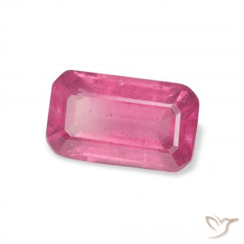 ياقوت Medium Dark-Pink طبيعي، ثمانى / قصة زمرد، 3.12 قيراط، VS-SI