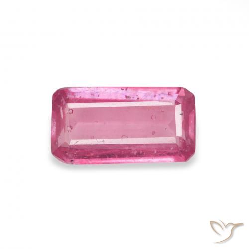 1.09ct طبيعي وردي فاقع ياقوت, قص الزمرد, VS-SI