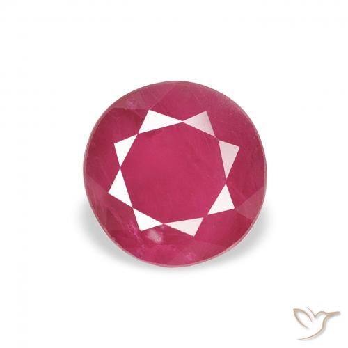 1.01ct طبيعي أحمر وردى ياقوت, دائري, قليلا جدا