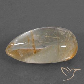 6.65ct طبيعي بنى-ذهبى فاتح جدا كوارتز روتيل, شكل الكمثرى, شفاف