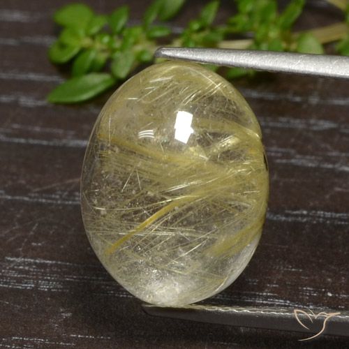 9.93ct طبيعي بنى-ذهبى فاتح جدا كوارتز روتيل, بيضوي, شفاف