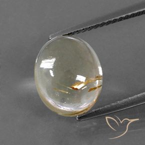 5.03ct طبيعي بنى-ذهبى فاتح جدا كوارتز روتيل, بيضوي, شفاف