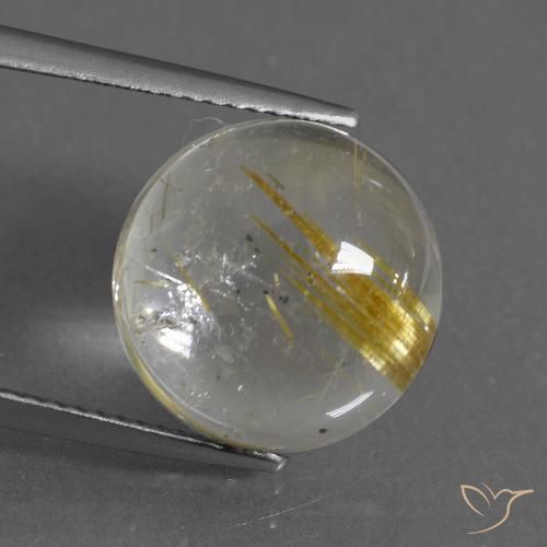 10.11ct طبيعي أصفر توسكانا كوارتز روتيل, دائري, شفاف