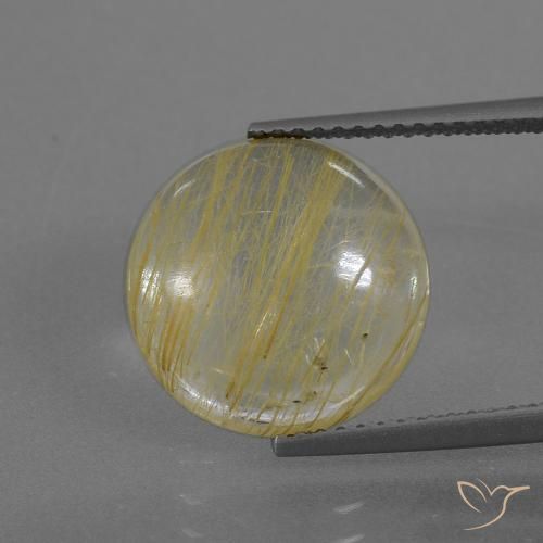 5.50ct طبيعي أصفر باهت كوارتز روتيل, دائري, شفاف