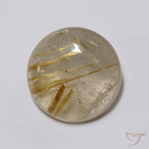 6.24ct طبيعي بنى-ذهبى فاتح جدا كوارتز روتيل, دائري, شفاف
