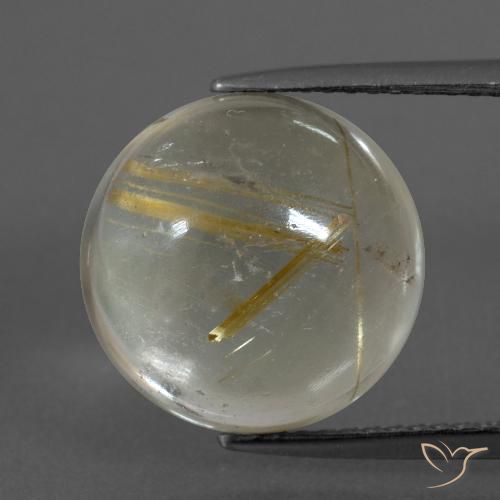 8.60ct طبيعي بنى-ذهبى فاتح جدا كوارتز روتيل, دائري, شفاف