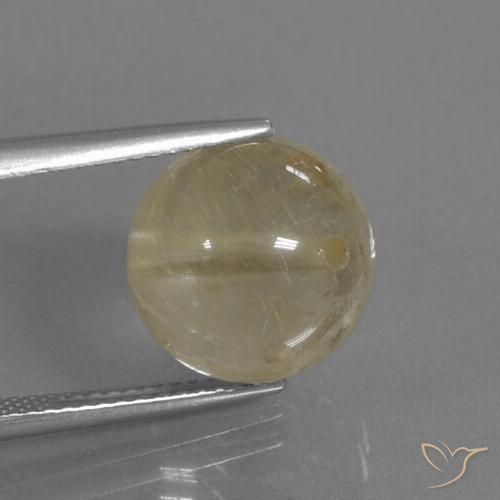 10.33ct طبيعي أصفر فاتح كوارتز روتيل, جسم كروى / الكرة, شفاف