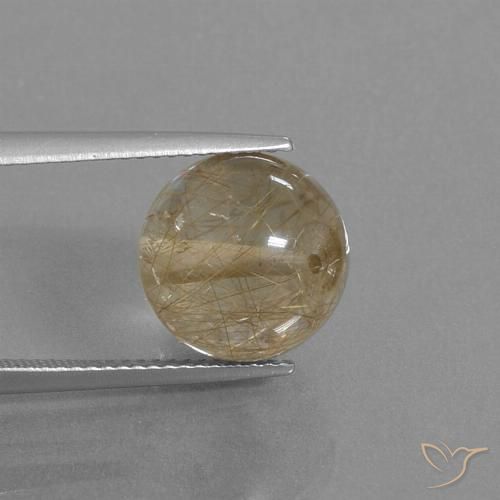 10.50ct طبيعي بنى-ذهبى فاتح جدا كوارتز روتيل, جسم كروى / الكرة, شفاف