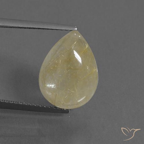 5.78ct طبيعي أصفر ترابى فاتح كوارتز روتيل, شكل الكمثرى, شفاف