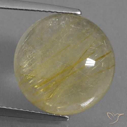 10.86ct طبيعي أصفر فاتح كوارتز روتيل, دائري, شفاف