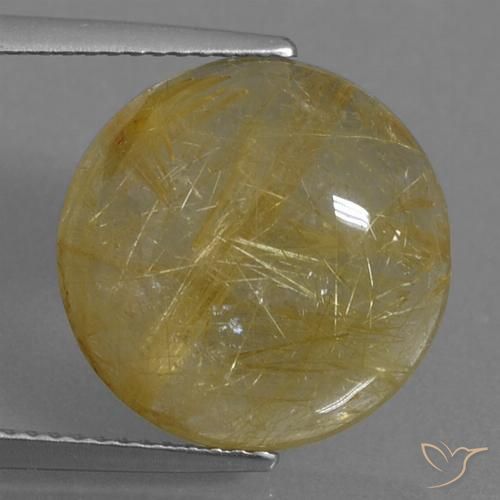9.34ct طبيعي بنى-ذهبى فاتح جدا كوارتز روتيل, دائري, شفاف