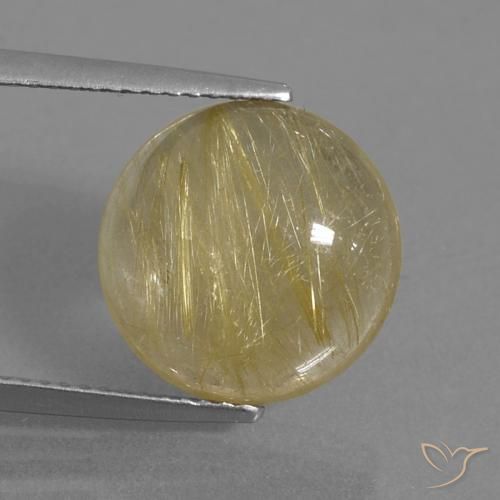 7.13ct طبيعي بنى-ذهبى فاتح جدا كوارتز روتيل, دائري, شفاف, Photo A