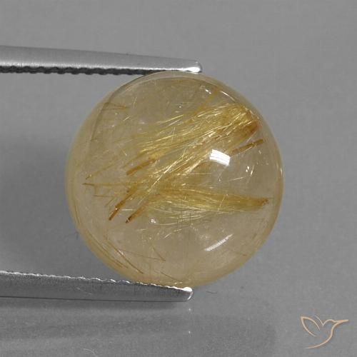 9.61ct طبيعي ذهبى متوسط كوارتز روتيل, دائري, شفاف