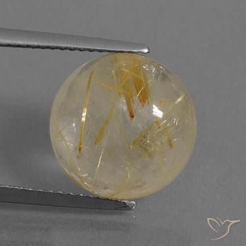 7.79ct طبيعي ذهبى متوسط كوارتز روتيل, دائري, شفاف