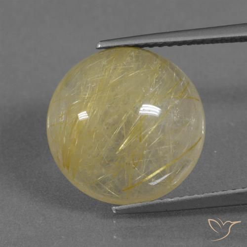 9.58ct طبيعي أصفر توسكانا كوارتز روتيل, دائري, شفاف