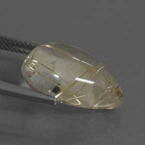 كوارتز روتيل أصفر ترابى طبيعي، شكل الكمثرى، 10.21 قيراط، شفاف