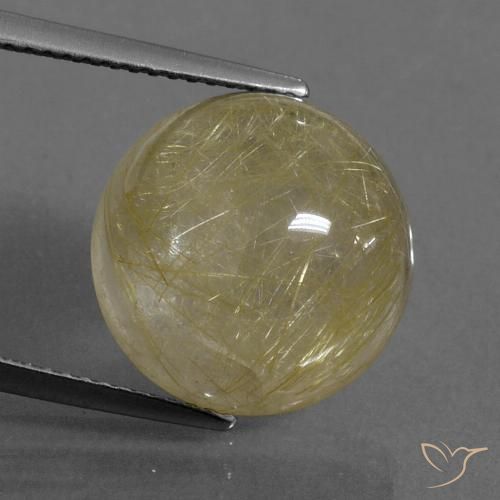 11.66ct طبيعي أصفر توسكانا كوارتز روتيل, دائري, شفاف