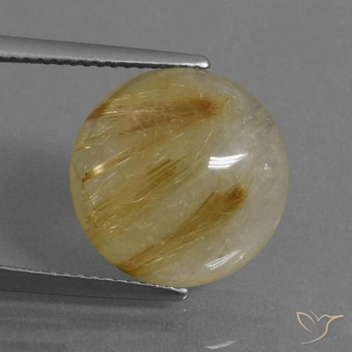 7.53ct طبيعي أصفر متوسط كوارتز روتيل, دائري, شفاف