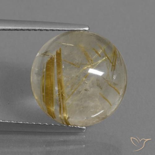 8.00ct طبيعي بنى-ذهبى فاتح جدا كوارتز روتيل, دائري, شفاف