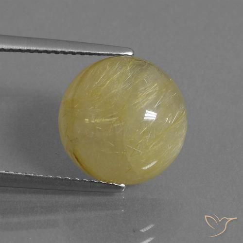 8.01ct طبيعي أصفر دافئ كوارتز روتيل, دائري, نصف شفاف