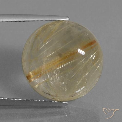 14.48ct طبيعي بنى-ذهبى فاتح جدا كوارتز روتيل, دائري, شفاف