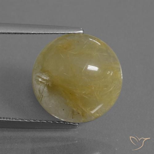 5.98ct طبيعي ذهبى متوسط كوارتز روتيل, دائري, نصف شفاف