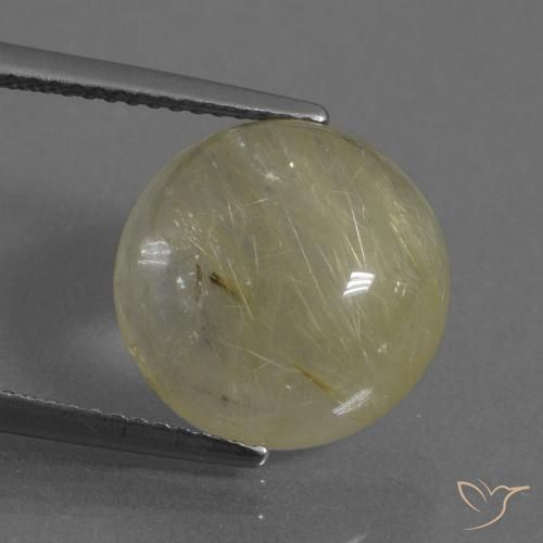 7.54ct طبيعي أصفر فاتح كوارتز روتيل, دائري, شفاف, Photo A
