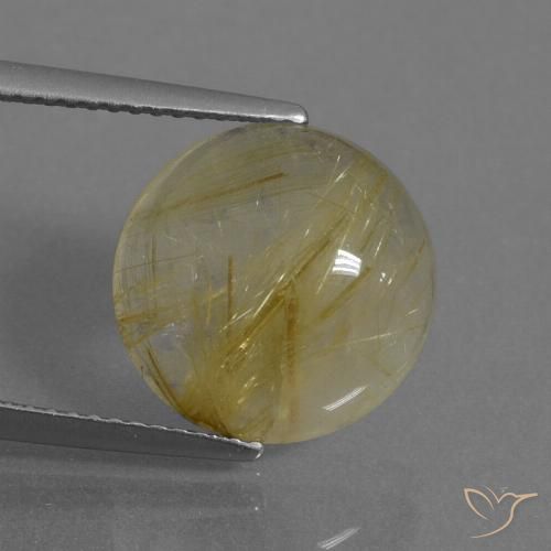 6.29ct طبيعي أصفر ترابى كوارتز روتيل, دائري, شفاف