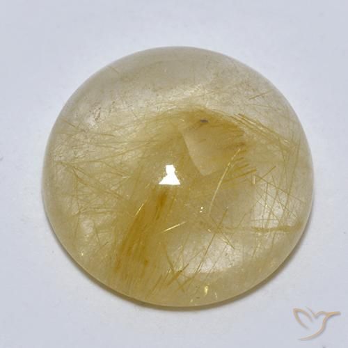 8.11ct طبيعي أصفر ترابى كوارتز روتيل, دائري, شفاف