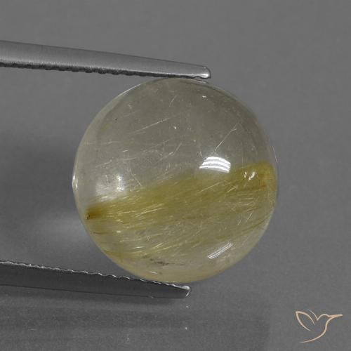 8.61ct طبيعي أصفر ترابى كوارتز روتيل, دائري, شفاف