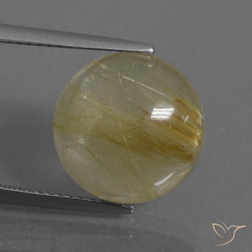7.33ct طبيعي أصفر ترابى كوارتز روتيل, دائري, شفاف