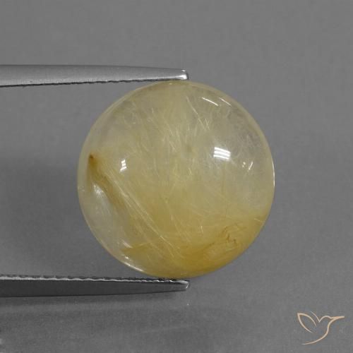 8.80ct طبيعي أصفر ترابى كوارتز روتيل, دائري, شفاف