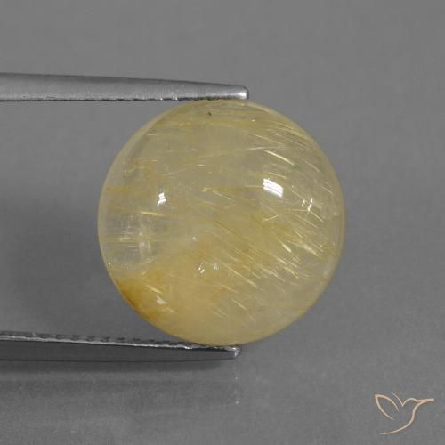 9.40ct طبيعي أصفر باهت كوارتز روتيل, دائري, شفاف